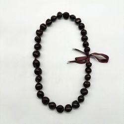 Kukui Nut Lei Brown Beaded 30” Necklace Hawaiian Graduation Wedding Luau