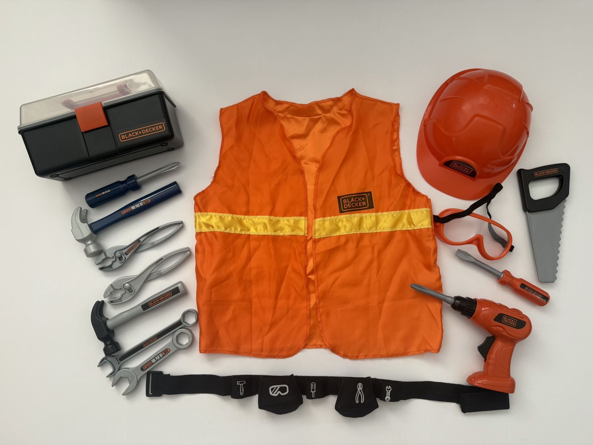 BLACK+DECKER Junior Carpenter Tools Toy Dress Up Set - 12pc