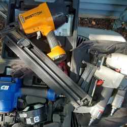 Twin Tank Air Compressor And Nail Guns