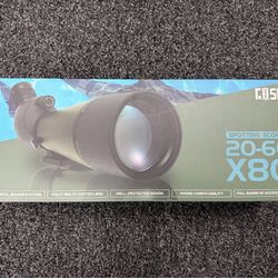 Gosky Flagship DiamondEdge 20-60x80 Spotting Scope with Tripod, Carrying Bag and Quick Phone Holder - BAK4 High Definition Waterproof