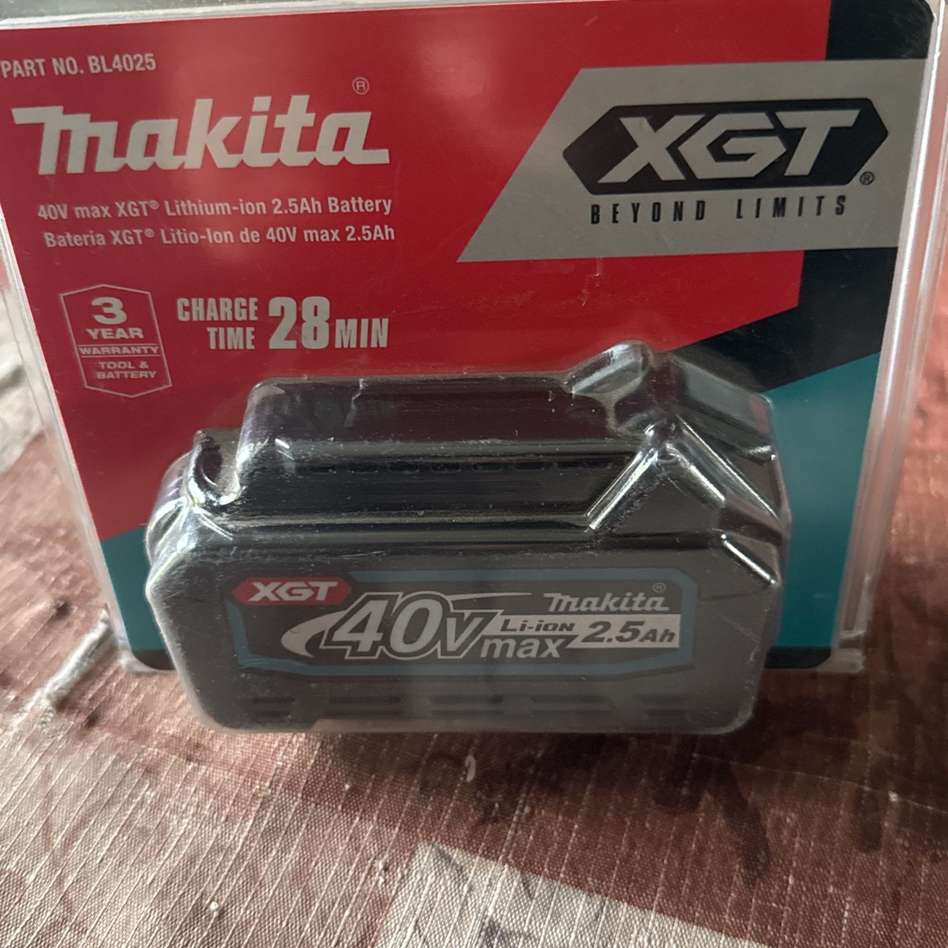 Makita Xgt 40v Max 2.5 Ah Battery