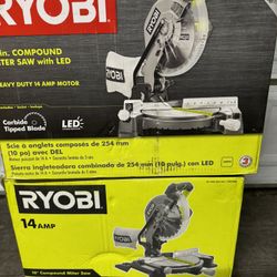 Ryobi 14 Amp Corded 10 in. Compound Miter Saw with LED Cutline Indicator 