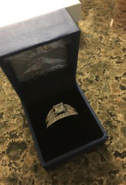 White gold over solid silver wedding 👰 set or engagement