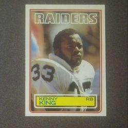 1983 Topps Kenny King Los Angeles Raiders L.A. #303 Running Back Football Card Vintage Collectible Sports NFL