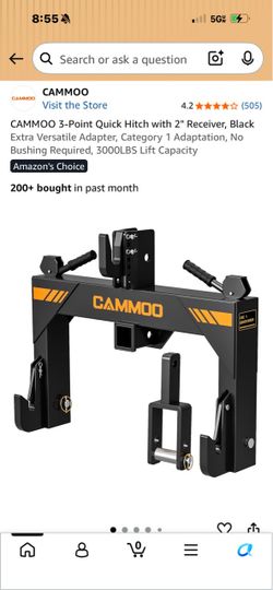 CAMMOO 3-Point Quick Hitch with 2" Receiver