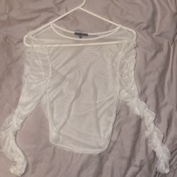 Xs Charlotte Russe Shear Cream Top 