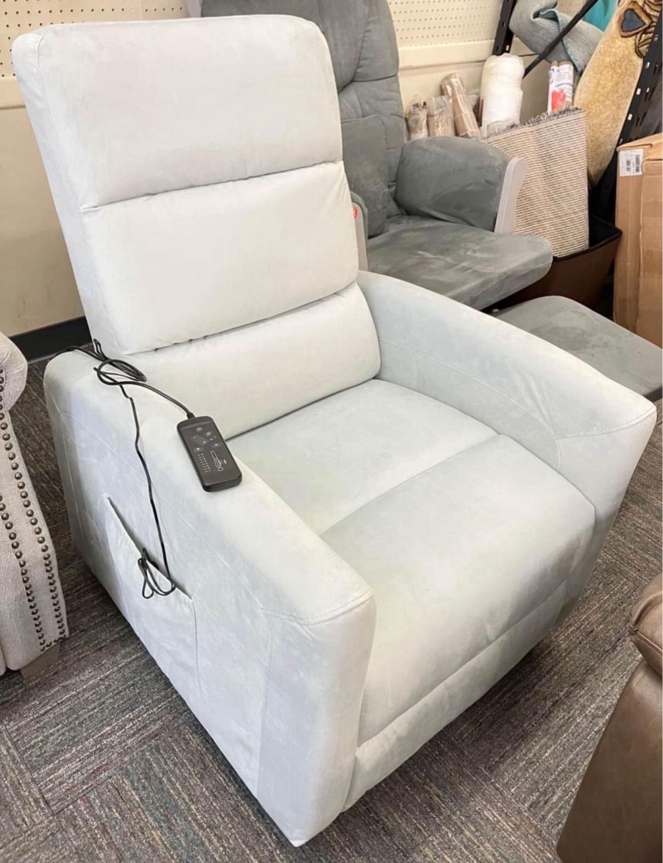 Swivel Glider Chair with Massager β Mist Gray, Reclining, New & Assembled πͺβ¨