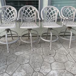 Cast Aluminum Dining Swivel Or Patio Counter Height Swivel Bar Stools  Please Read The Description 