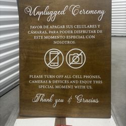 Unplugged Ceremony Sign