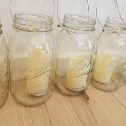 9 Mason Jars, Ball Jars, Kerr Jars, Canning or Vintage Decor LAST WEEK!  + Bonus Battery Operated Candles