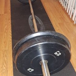 Bumper Plates And Barbell 185 LBS