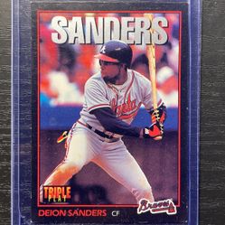 1993 Leaf Triple Play Deion Sander Baseball Card #162
