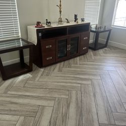 Entertainment Console With End Tables 