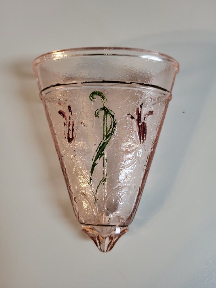 Pink Depression Glass Wall Pocket
