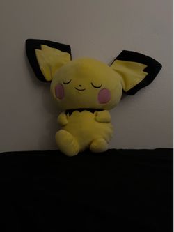 Pichu sleeping stuffed animal
