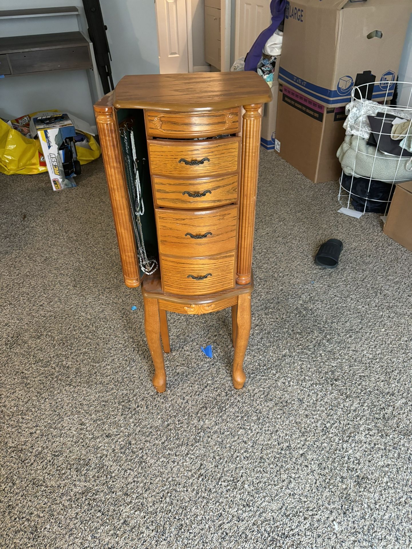 standing vintage-style jewelry armoir