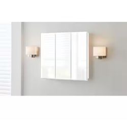 Glacier Bay 24.4 in. W x 25.2 in. H Rectangular Medicine Cabinet with Mirror in Silver with Adjustable Shelves=Pa-440