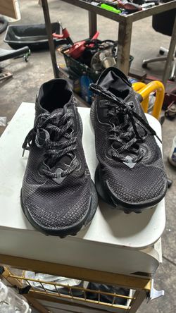 Black Knit Lace-Up Sneakers