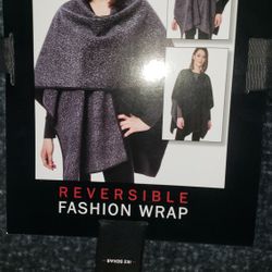Brand New Ike Behar Fashion Wrap Blk & Grey 