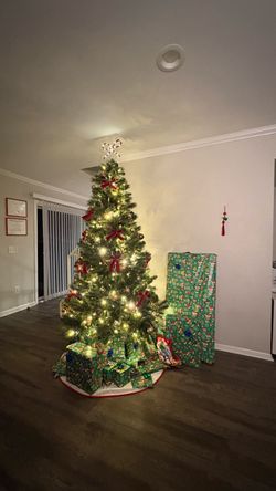 Artificial pre-lit Christmas tree