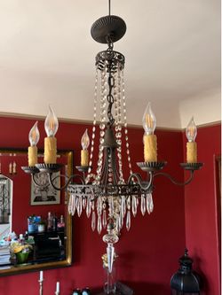 Dark Bronze Crystal Chandelier 5-Light