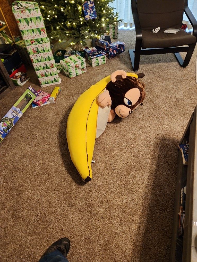 Enormous Banana And Monkey Plush Stuffed Animal