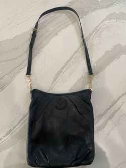 Black Leather Tory Burch Crossbody Bag/ Purse