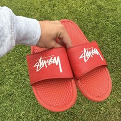 Stussy Nike Red Slides