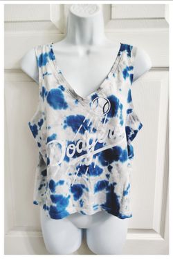 PINK / V.S. ⚾ Los Angeles Dodgers ⚾ 
Tie-Dyed V-Neck Tank Top - Women's Small