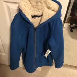 Old Navy Sherpa Limed Zip Up Sweatshirt