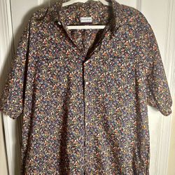 MAUS & HOFFMAN LIBERTY ART FABRICS Button Up Short Sleeve Size XL