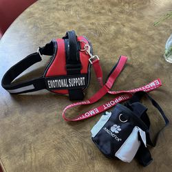 Emotional Support Harness And Leash + Dog Treat Bag