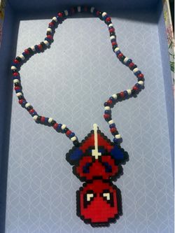 Spider-Man PERLER Kandi necklace festival raves