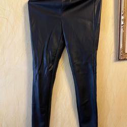 Mark Alan New York Womens Black Faux Leather Leggings S  PU Vegan Pants