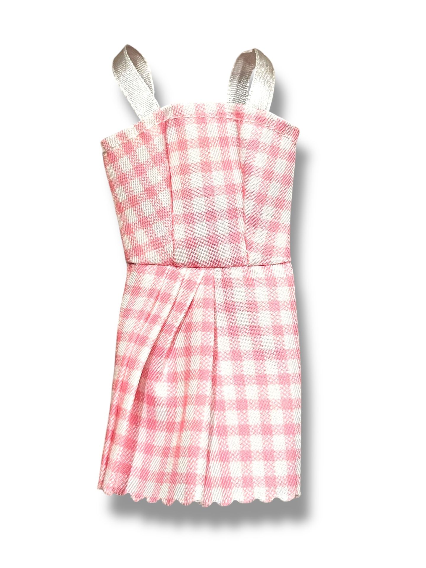 Barbie Doll Size Short PINK Check DRESS Barbie Movie Dress