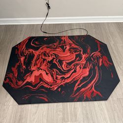RS Gaming LED Gaming Chair Mat Black/Red Swirl