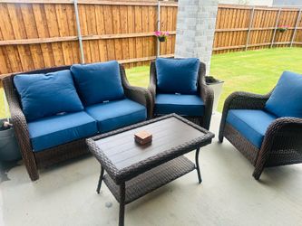 Excellent Hampton Bay 4 Piece Wicker with Metal  Outdoor Patio Furniture Set