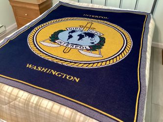 NEW INTERPOL “The International Criminal Police Organization “ Emblem Blanket 66” x 55”