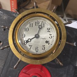 Vintage Sea-Chime Swiss Brass Maritime Ship’s Clock 
