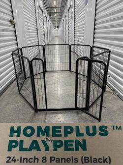 Brand New FXW HomePlus Adjustable Dog PlayPen 8 Panels 24" High Metal Door Collapsible Indoor