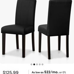 Faux Leather Waterproof Upholstered Dining Chair (Set of 2)