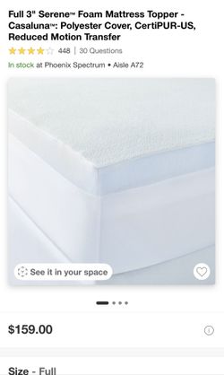 Full 3” Serene “ Foam Mattress Topper (CASA LUNA) 