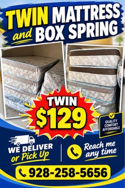 Twin bed and box spring $129