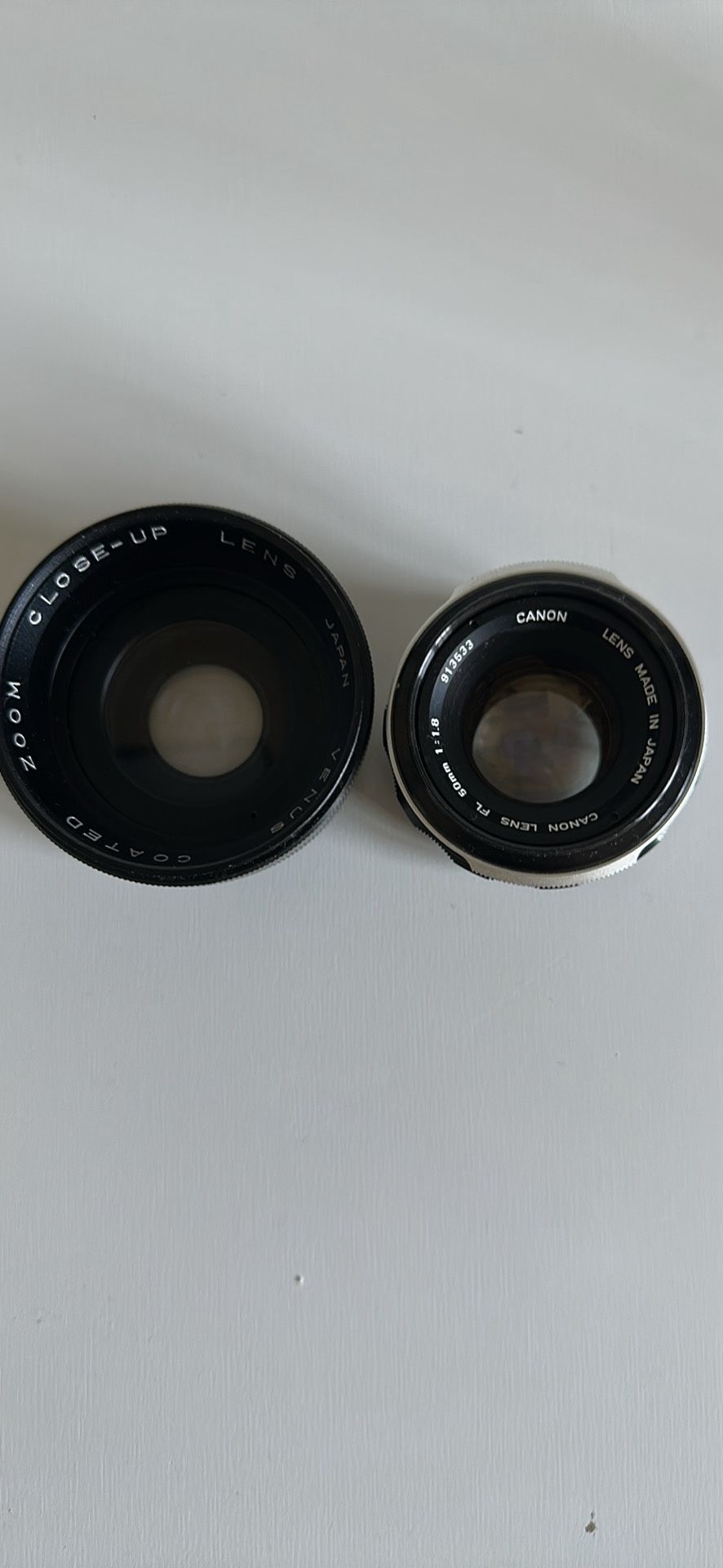 Canon Lens FL 50mm F/1:8 + Close-Up Macro Lens