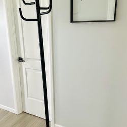 Black Metal Coat Rack H72 $25