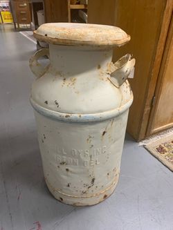 Vintage Shabby White Milk Can