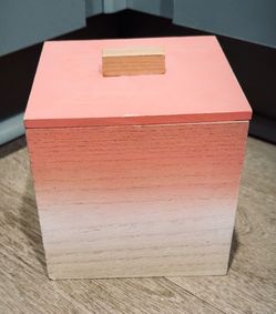 Pink Ombré Wooden Storage Box