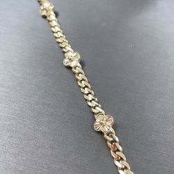 14k Gold Clover Bracelet 