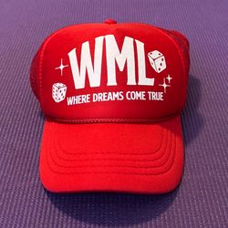 Wish Me Luck Red Trucker Where Dreams Comes True Dice Cap