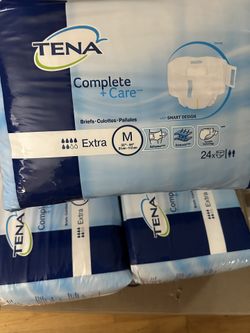 3 Packs Of Tena Complete Care Briefs (M),New